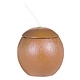 Coconut Shaped Cup W/Straw