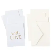With Love Gift Enclosure Cards - 4 Mini Cards & 4 Envelopes