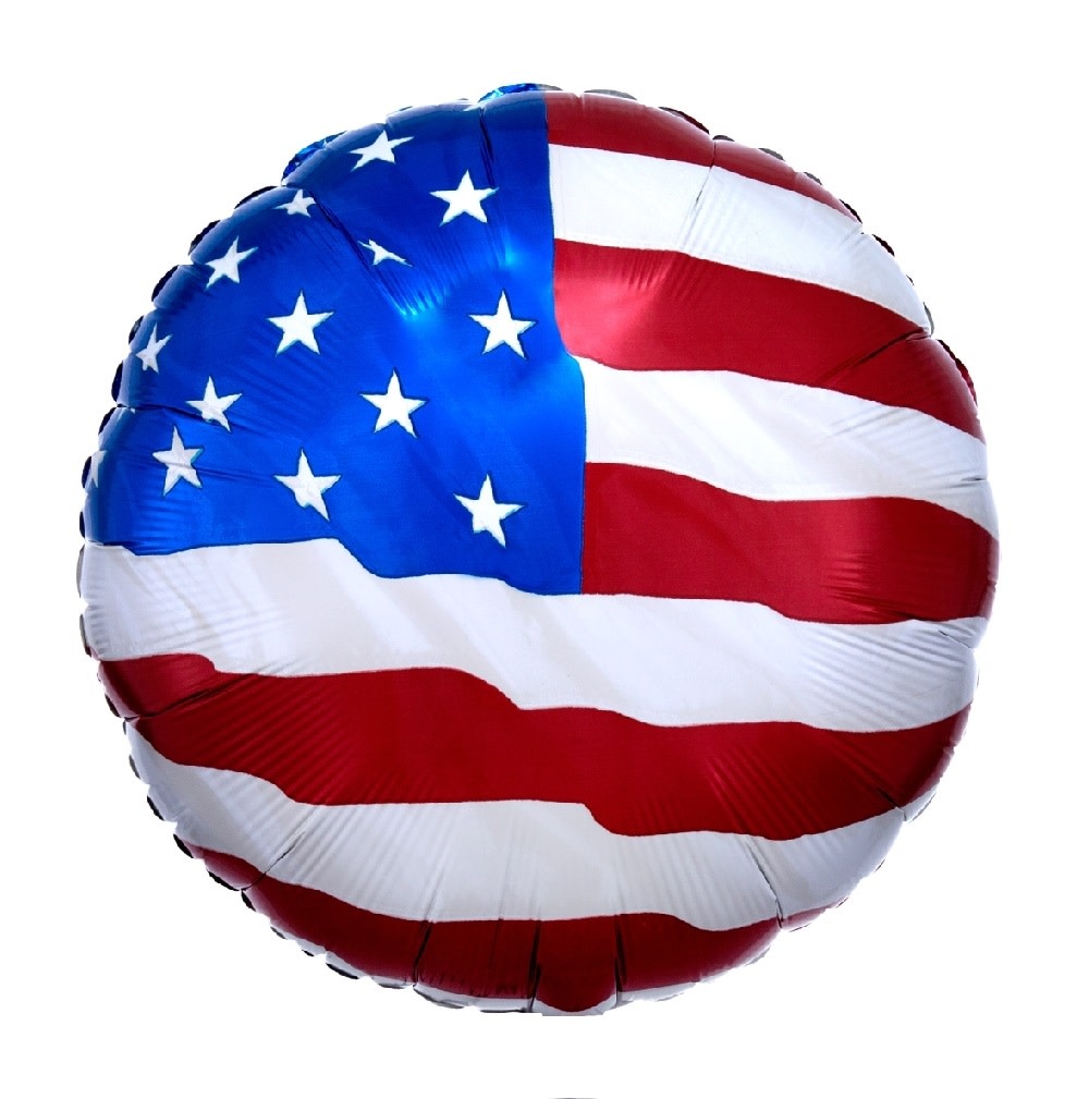 18" Mylar "American Flag" Circle - #380