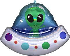 28" Alien Space Ship Iridescent