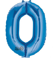 Number "0" Mylar Balloon -34" Blue