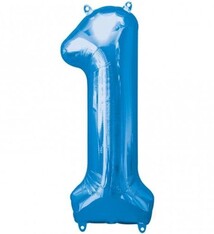 Number "1" Mylar Balloon -34" Blue