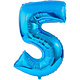 Number "5" Mylar Balloon -34" Blue