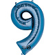 Number "9" Mylar Balloon -34" Blue
