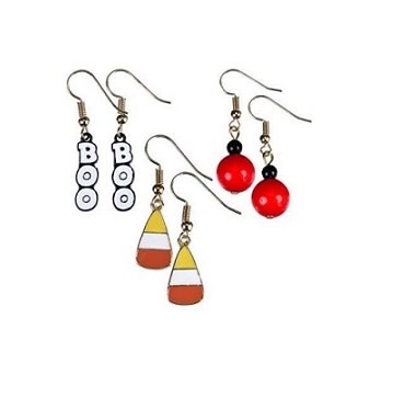 "BOO" Candy Corn Earrings (6 pieces)