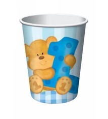 8 Pack 9oz Cups Bear's First Birthday Boy