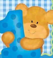 Bears 1st Birthday - Boy Beverage Napkins, 3-Ply