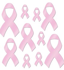 Foil Pink Ribbon Cutouts