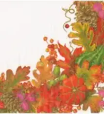 Harvest Garland White Napkin Dinner - 20 Per Package