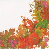 Harvest Garland White Napkin Dinner - 20 Per Package
