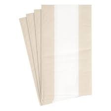 Bandol Stripe Paper Guest Towel Napkins in Natural - 15 Per Package