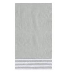 Border Stripe Paper Guest Towel Napkins in Silver - 15 Per Package