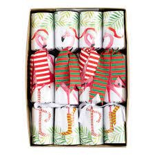 Christmas Flamingos Celebration Crackers - 8 Per Box
