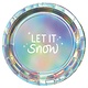 Snowy Iridescent Round Plates, 7"