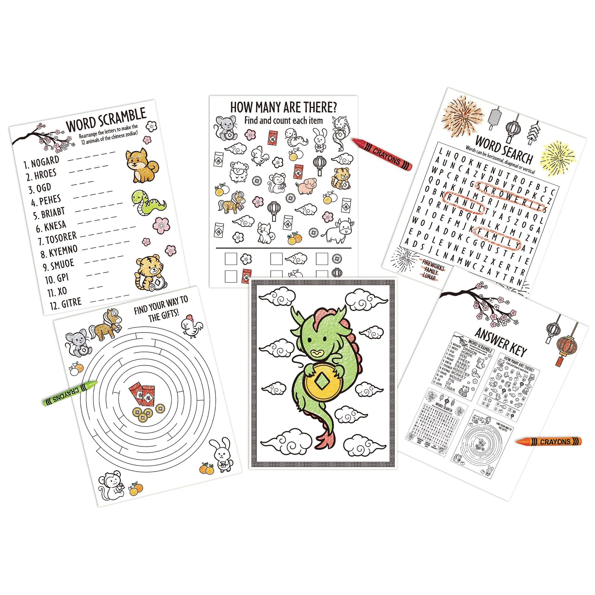 Chinese New Year Activity Sheets Party Place Depot