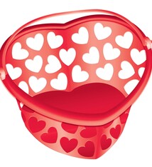 Red Heart Shaped Plastic Container