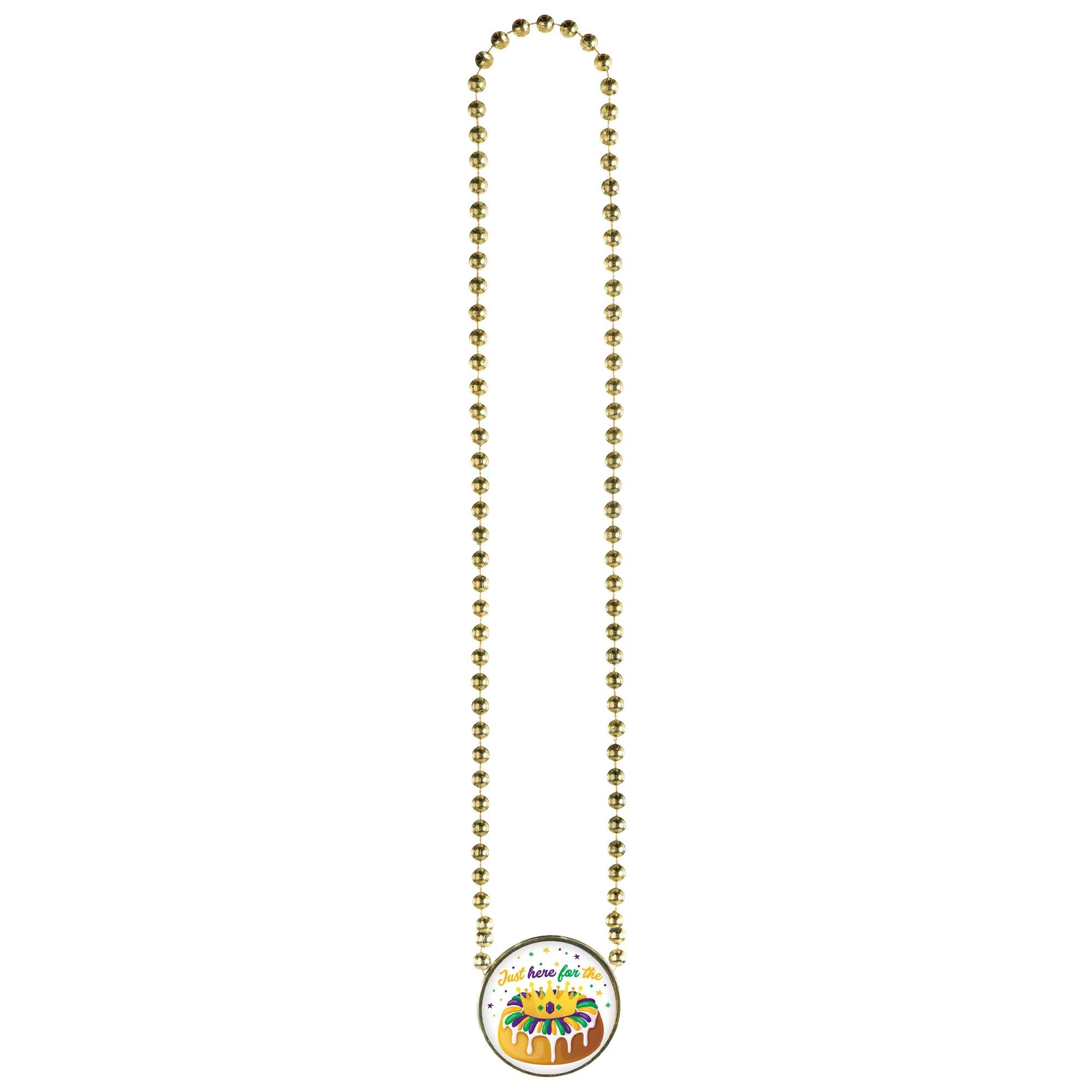 King Cake Pendant Bead Necklace