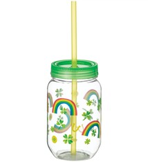 Rainbow Icon Mason Cup W/ Straw