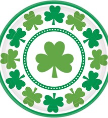 Lucky Shamrocks Round Plates, 7"