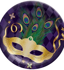 Mardi Gras Masquerade 9" Round Plates
