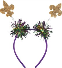 Gold Glitter Fleur De Lis Headbopper