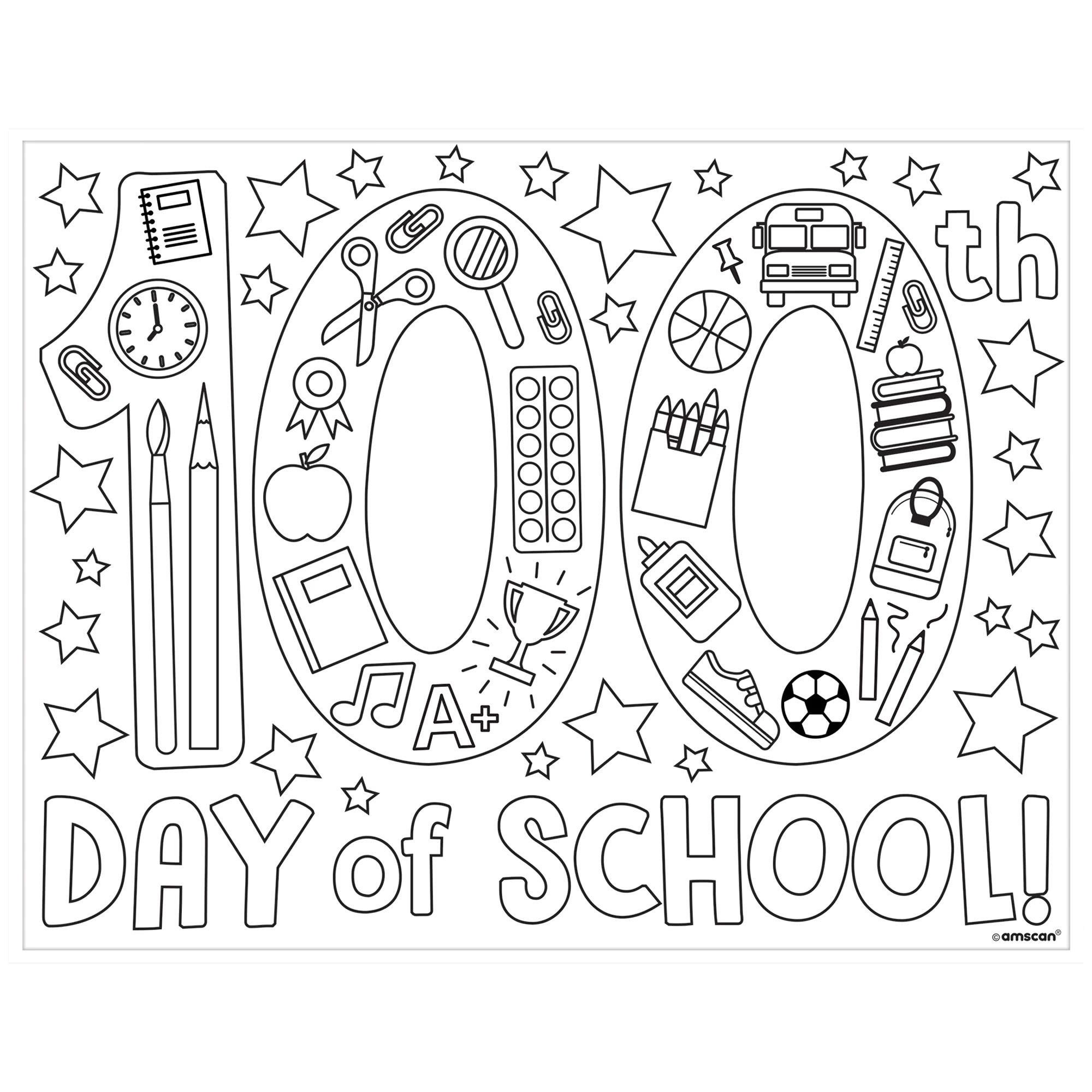 100th Day Of School Coloring Pages Party Place Depot 100th Day Of School Coloring Pages Party Place Depot