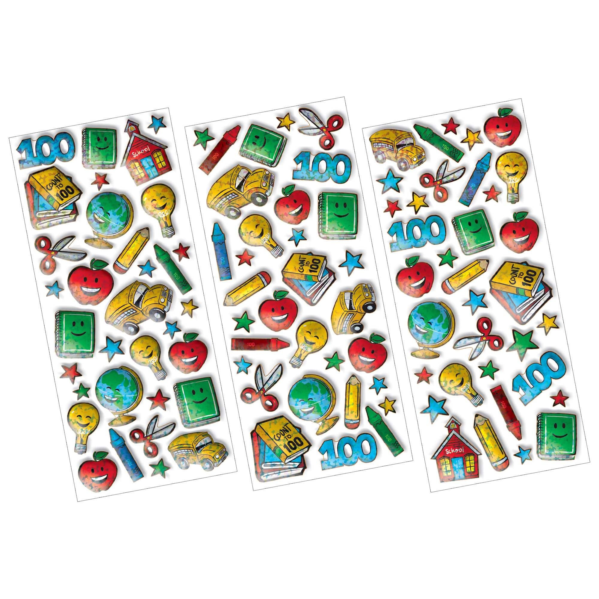 100th Day Of School Prismatic Stickers