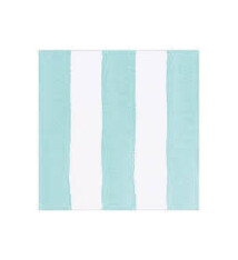 Cafe Stripe Aqua Paper Linen Cocktail Napkin - package of 15