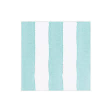 Cafe Stripe Aqua Paper Linen Cocktail Napkin - package of 15