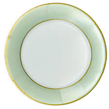 Watercolor Celadon Luxury Paper Dinner Plates - package of 8