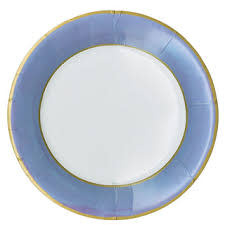 Watercolor Blue Luxury Paper Dinner Plates - package of 8