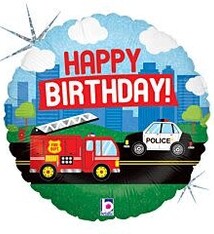 18" Emergency Vehicle Birthday Holographic  - #46