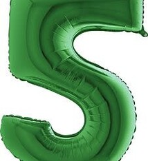 Number "5" Mylar Balloon -34" Green