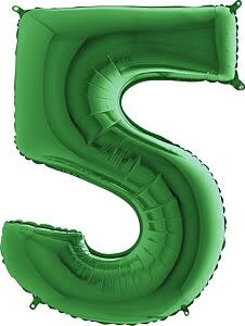 Number "5" Mylar Balloon -34" Green