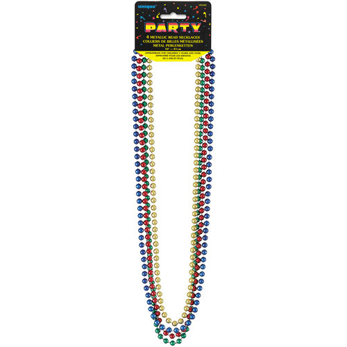 Assorted Color Metallic Bead Necklaces