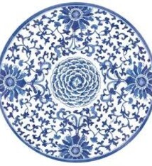 Indigo Garden Blue/White Salad/Dessert Plates - package of 8