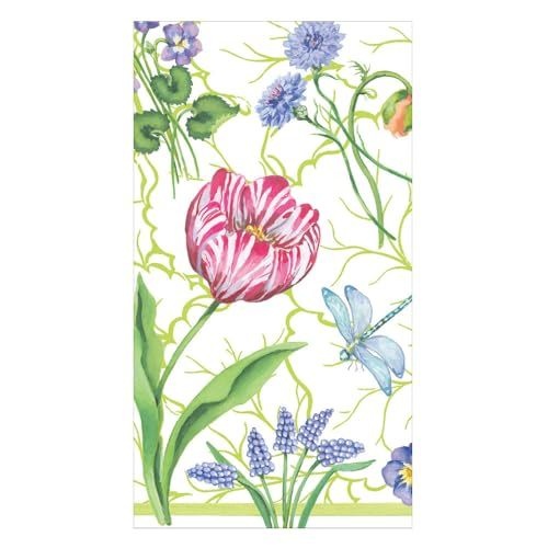 Floral Majolica Guest Towel Napkins - 15 Per Package