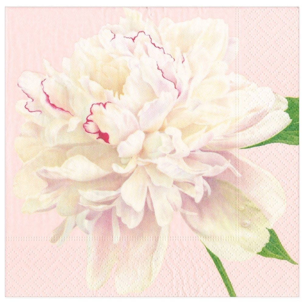 Duchess Peonies Paper Dinner Napkins in Blush - 20 Per Package