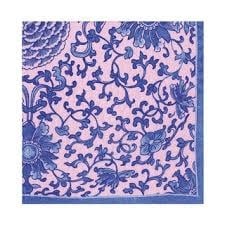 Indigo Garden Blue/Pink Cocktail Napkin - package of 20
