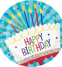 CELEBR Cake Birthday 9" Plate (8 Count)