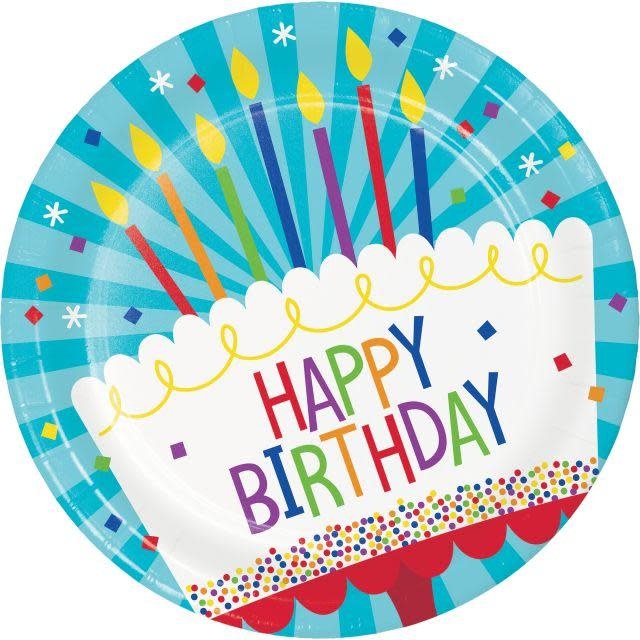 CELEBR Cake Birthday 9" Plate (8 Count)