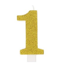 Glitter Number "1" Birthday Candle Assorted Colors