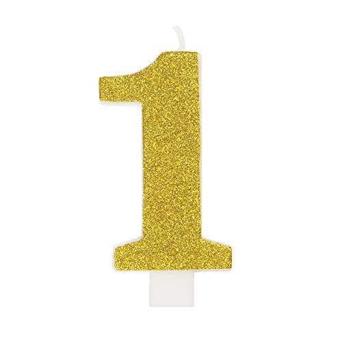 Glitter Number "1" Birthday Candle Assorted Colors