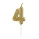 Gold Mini Number 4 Birthday Candle