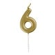 Gold Mini Number 6 Birthday Candle
