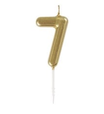 Gold Mini Number 7 Birthday Candle