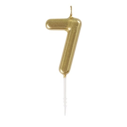 Gold Mini Number 7 Birthday Candle