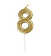 Gold Mini Number 8 Birthday Candle