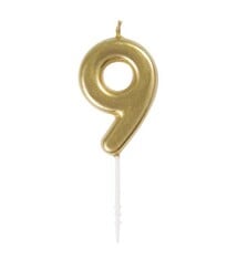 Gold Mini Number 9 Birthday Candle