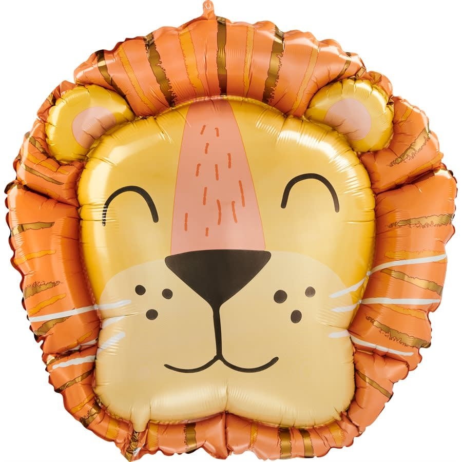 28" Get Wild Lion Head Shape Mylar Balloon